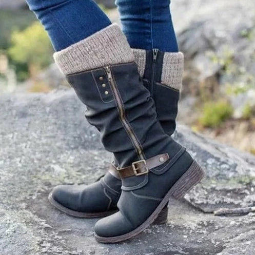 Drune | Schnallen-Stiefel bis zum Knie