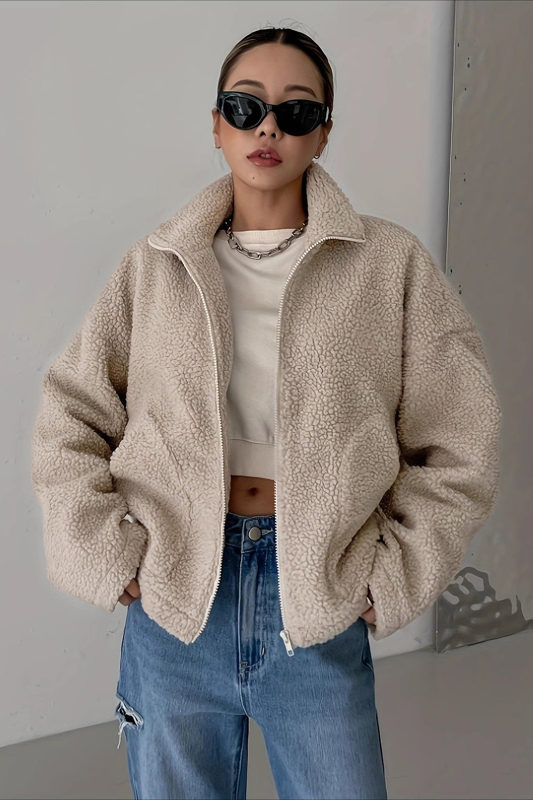 Drune | Hoher Kragen Fleece-Jacke