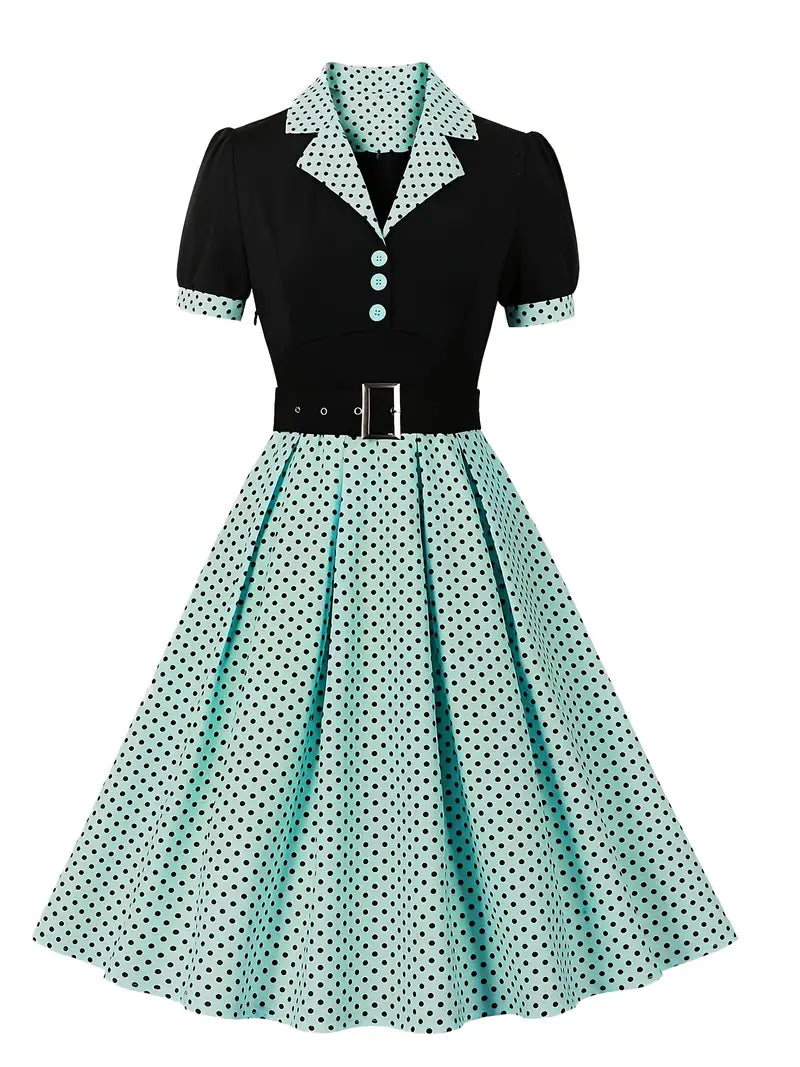 Drune | Stilvolle Herbst Vintage Kleid mit Polka Dots für Frauen