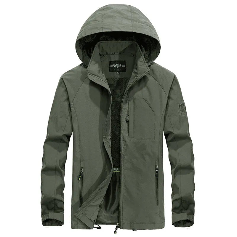 Drune | Wasserdichte Outdoor Herrenjacke mit abnehmbarem Kapuzenverband