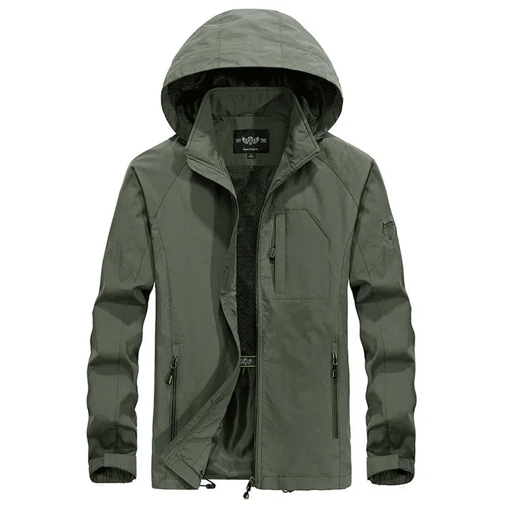 Drune | Wasserdichte Outdoor Herrenjacke mit abnehmbarem Kapuzenverband