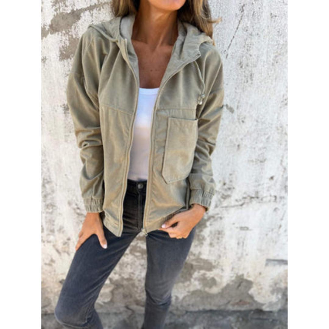 Drune | Up Casual Jacket - Kordelzug Taille - Leichte Baumwollmischung