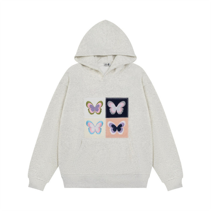 Drune | Hoodie mit gesticktem Schmetterlingspatch