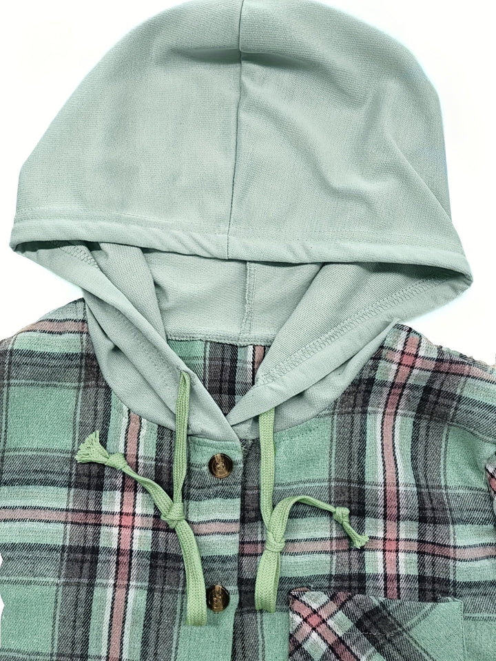 Drune | Karierte Jacke mit Kapuze Baumwolle und Polyester Leger und Komfortabel