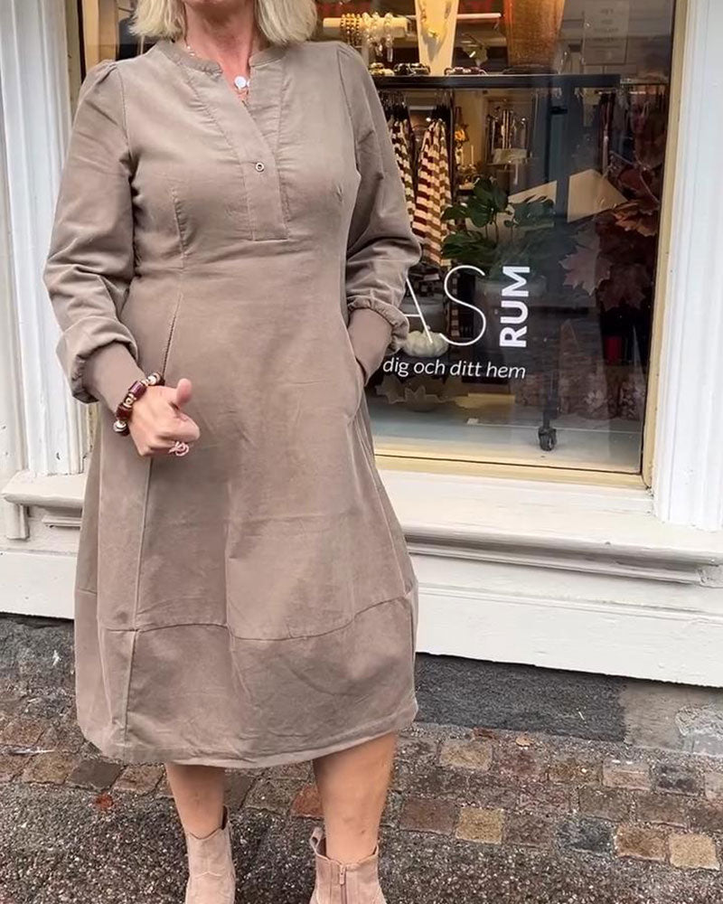 Drune | Retro Kleid mit Langen Ärmeln