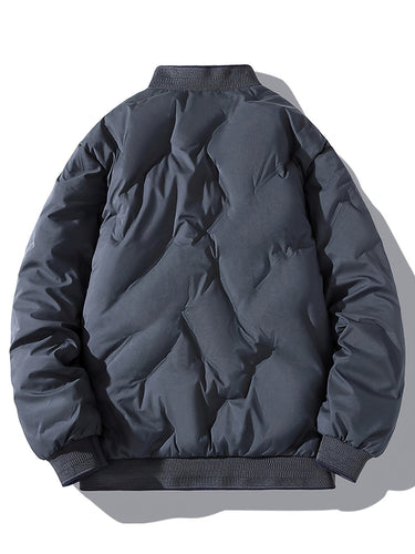 Drune | Baseballkragen Reißverschluss Solides Fleece Mit Taschen Winterjacke Für Herren - Perfekt für Outdoor-Aktivitäten