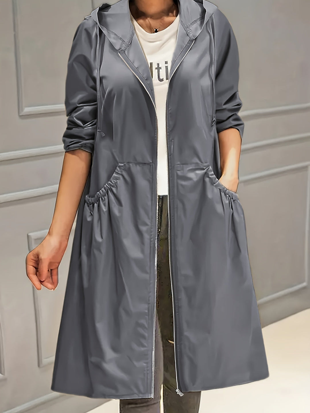 Drune | Vintage-Trenchcoat mit gegürteten langen Ärmeln für Damen - Perfekt für jeden Anlass