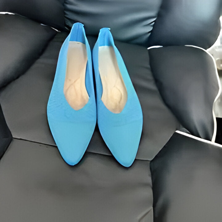 Drune | Damen Mode Flache Schuhe, Lässig Pointed Toe Knit Flats
