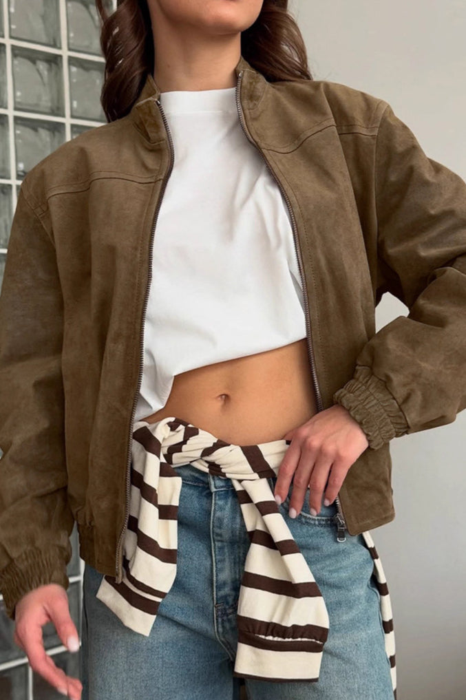 Drune | Khaki Wildlederjacke