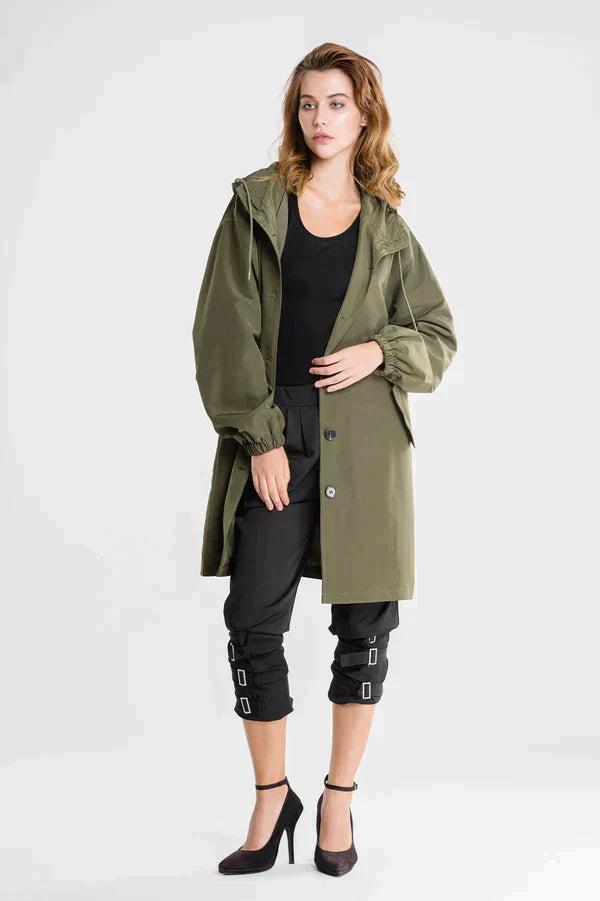Drune | Damen Wasserabweisende Jacke mit Knopfverschluss