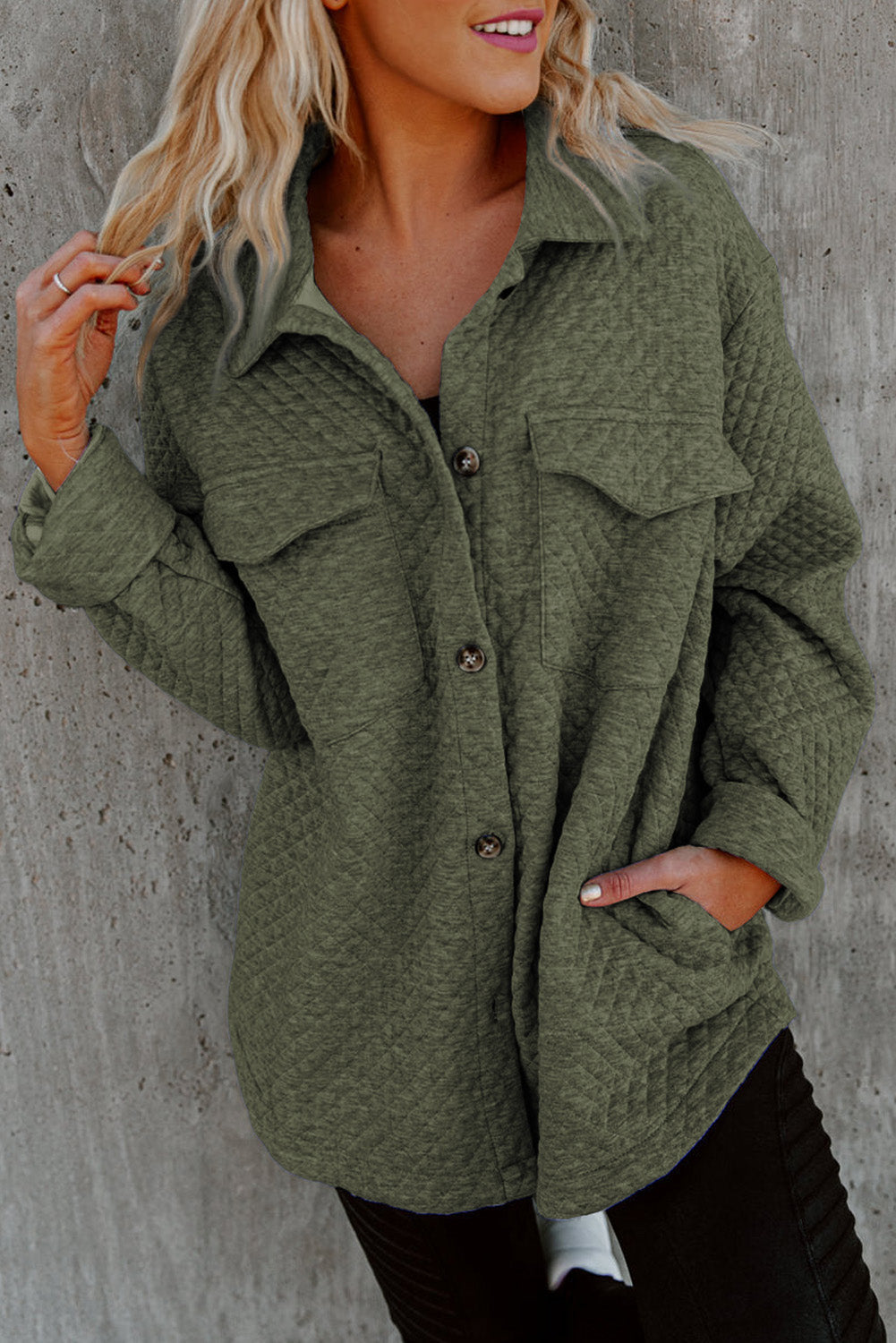 Drune | Leichtgewicht Gesteppte Hemdjacke Polyester Komfort und Stil