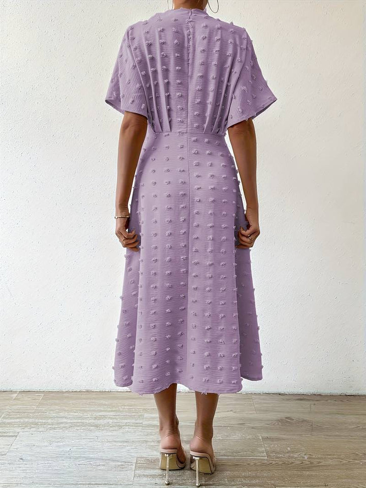 Drune | Swiss Dot Rüsch Midi Kleid