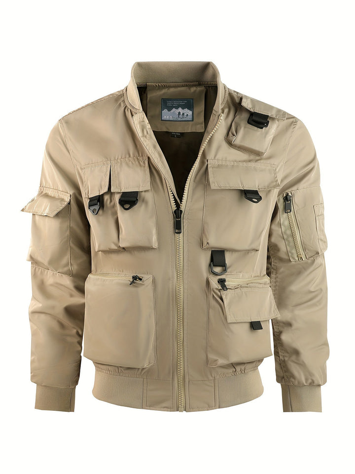 Drune | Bomberjacke Herren - Multifunktionale Outdoor Jacke mit vielen Taschen & Reißverschluss