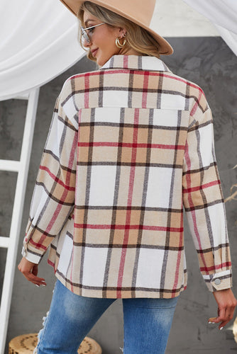Drune | Karierte Button-Up Shirtjacke mit fallenden Schultern