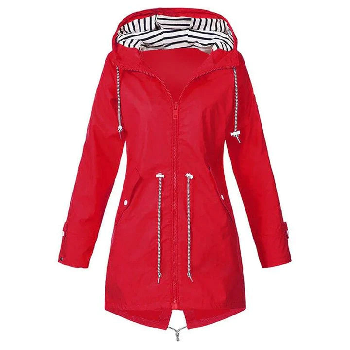 Drune Stilvolle Wasserdichte Outdoor Regenjacke Mit Kapuze Für Damen | Klassischer Stil & Ideal Für Outdoor-Aktivitäten