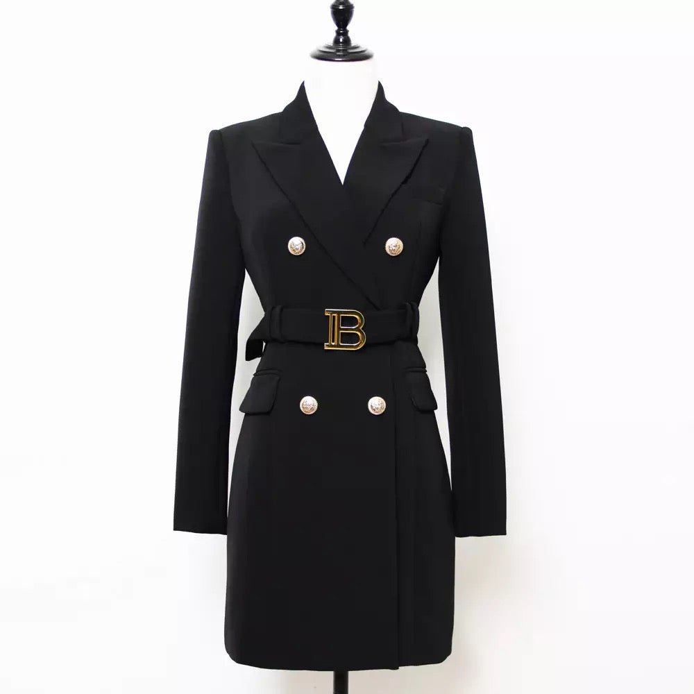 Drune | Doppelreiher Blazer Kleid - Goldene Knopfakzente - Maßgeschneiderte Eleganz - Vielseitiger Stil