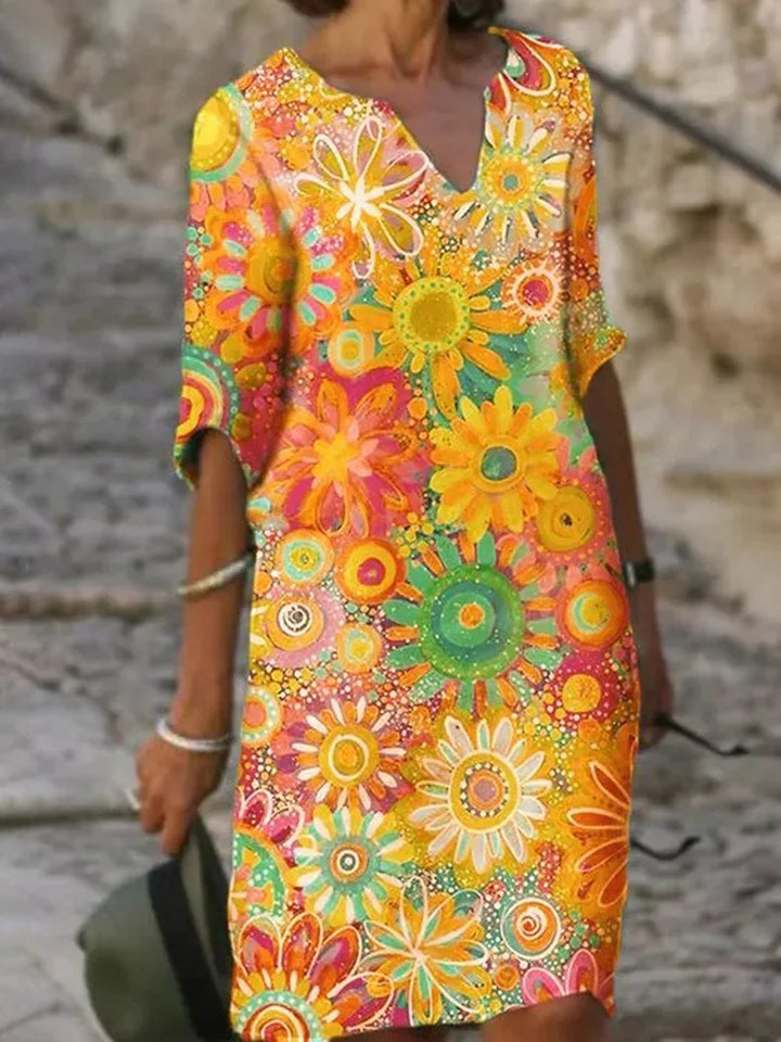 Drune | Baumwolle Blumenkleid für Damen