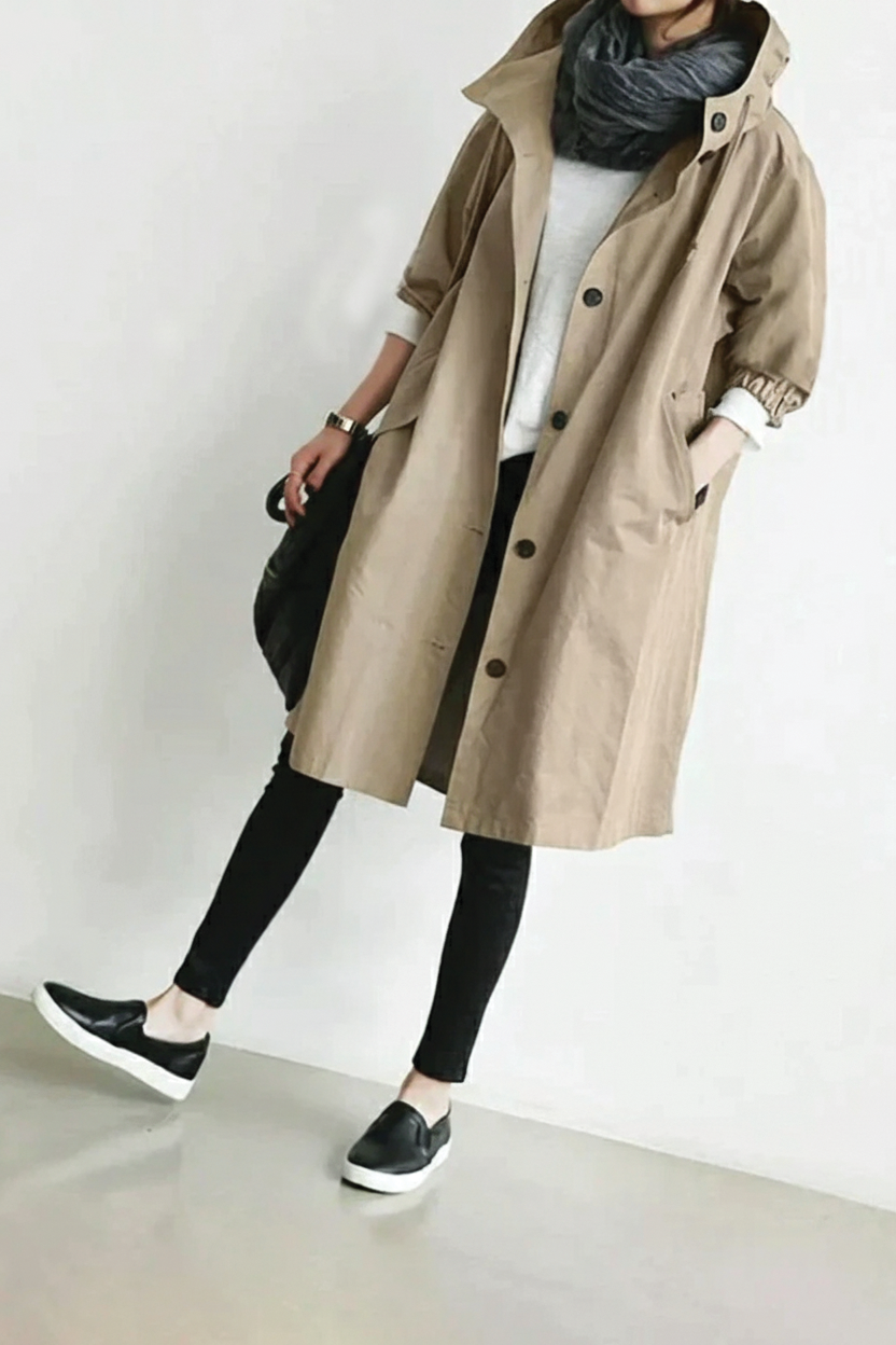 Drune | Kapuzen-Trenchcoat