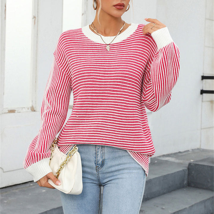 Drune | Gestreifter Strickpullover für Einen Modernen Look