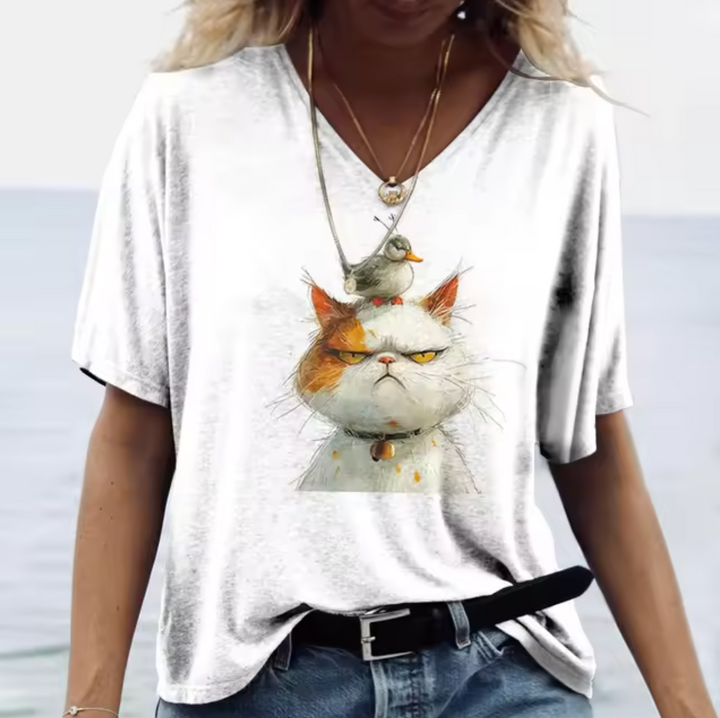 Drune | Weiße T-Shirts mit Hasenmotiven