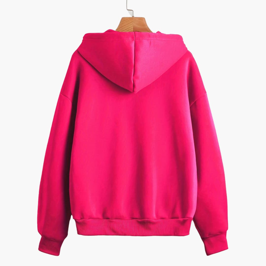 Drune | Einfarbiger Kapuzenpullover mit Reißverschluss für Damen