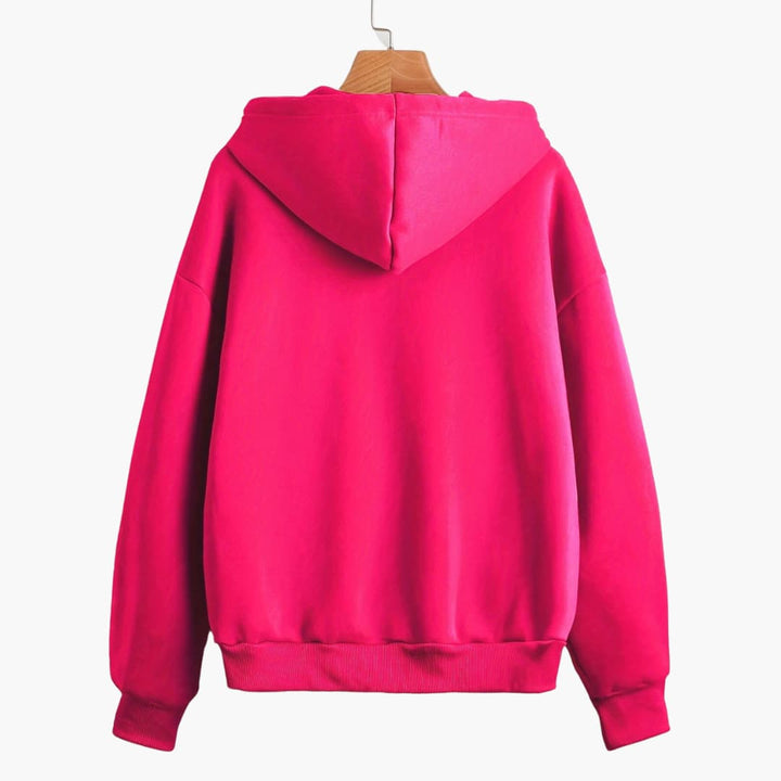 Drune | Einfarbiger Kapuzenpullover mit Reißverschluss für Damen