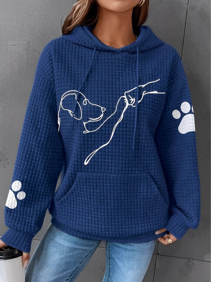 Drune | Bedruckter, Warmer Kapuzensweatshirt für Frauen