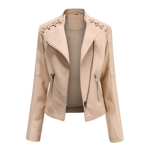 Drune | Elegante, eng geschnittene kurze Damenlederjacke