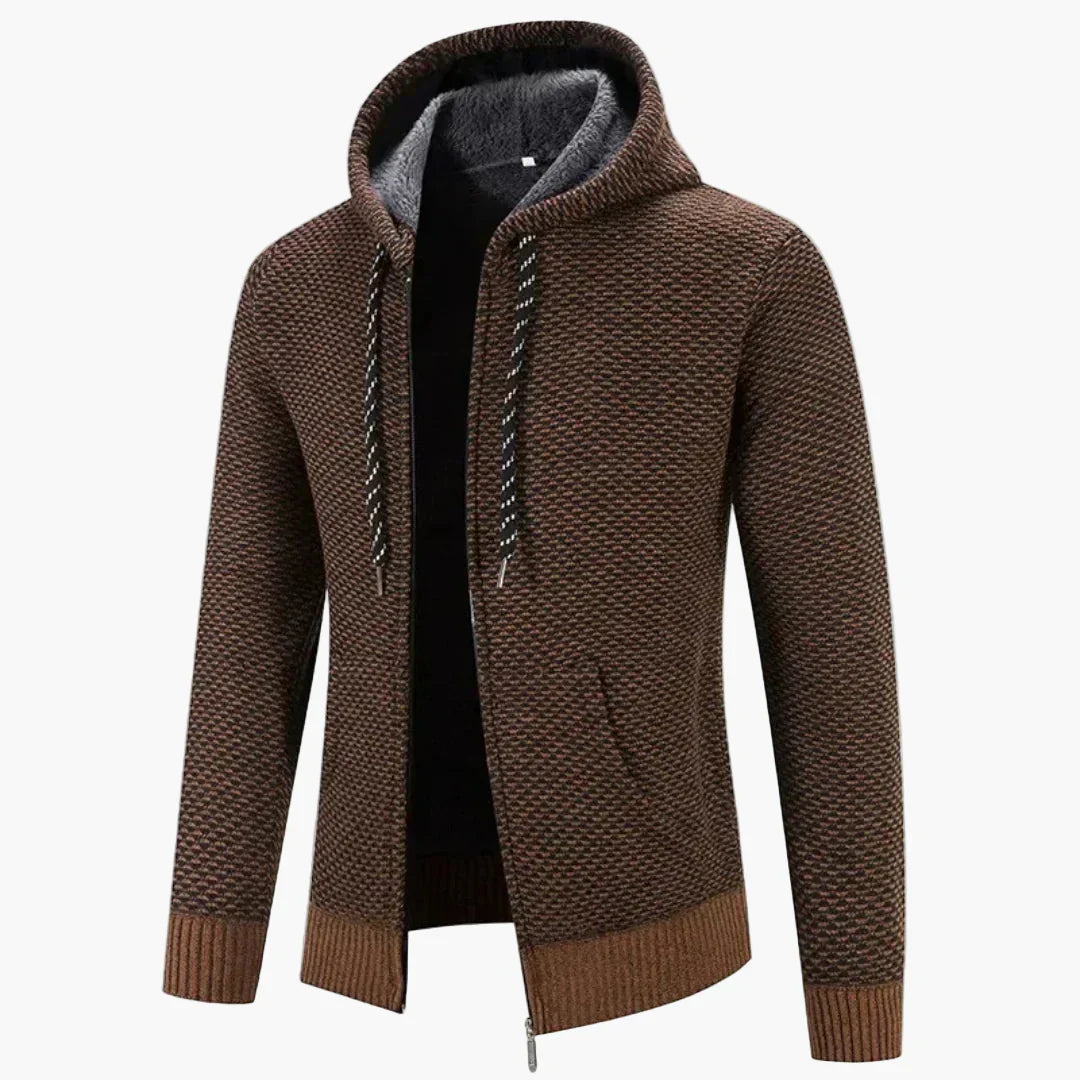 Drune | Strick-Kapuzenjacke für Herbst und Winter - Komfortabler Freizeit-Hoodie mit Reißverschluss
