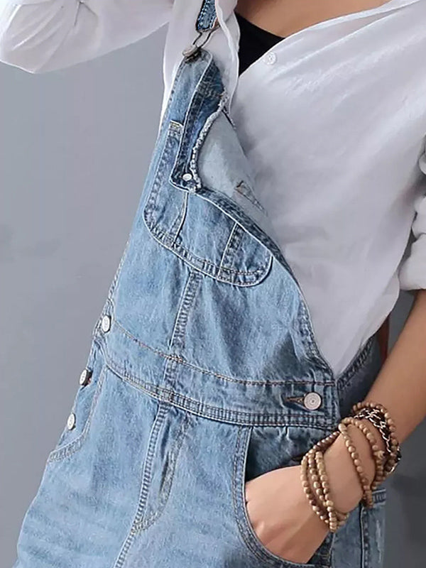 Drune | Lässig Latzhose Kleid mit Rückenschlitz und Taschen