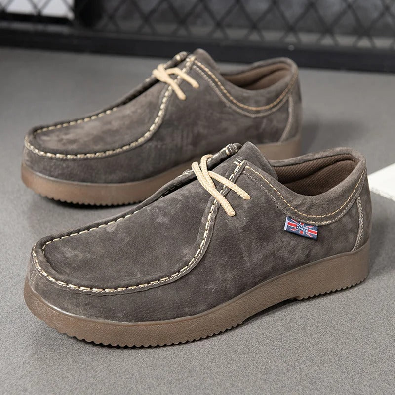 Drune | Schuhe Wildleder Robuste Gummisohle Bequeme Schnürung Lässiger Look