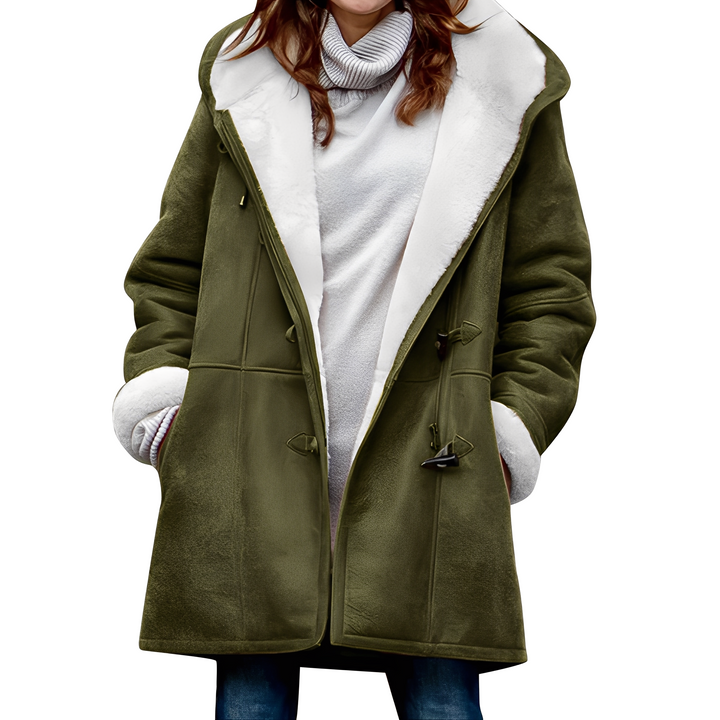 Drune | Lässiger Duffle-Mantel mit Kapuze für Frauen