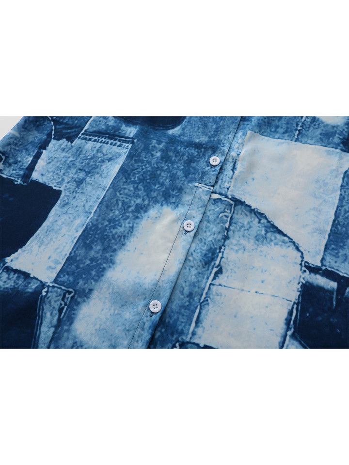 Drune | Damen Casual Midi Hemdkleid in Blau