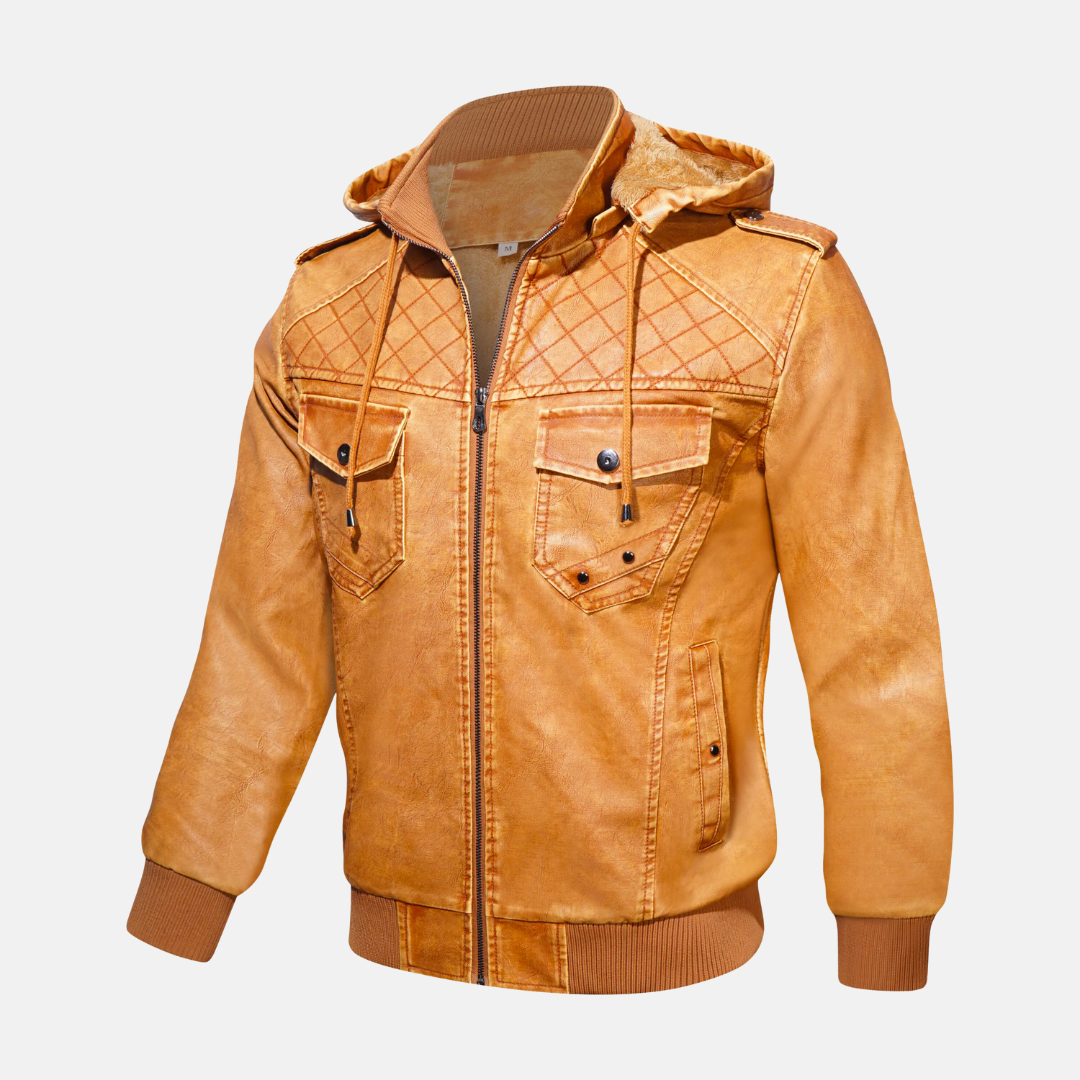 Drune | Hooded Lederjacke