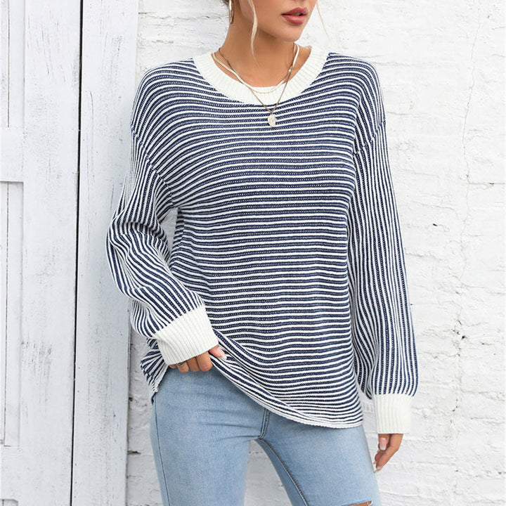 Drune | Gestreifter Strickpullover für Einen Modernen Look