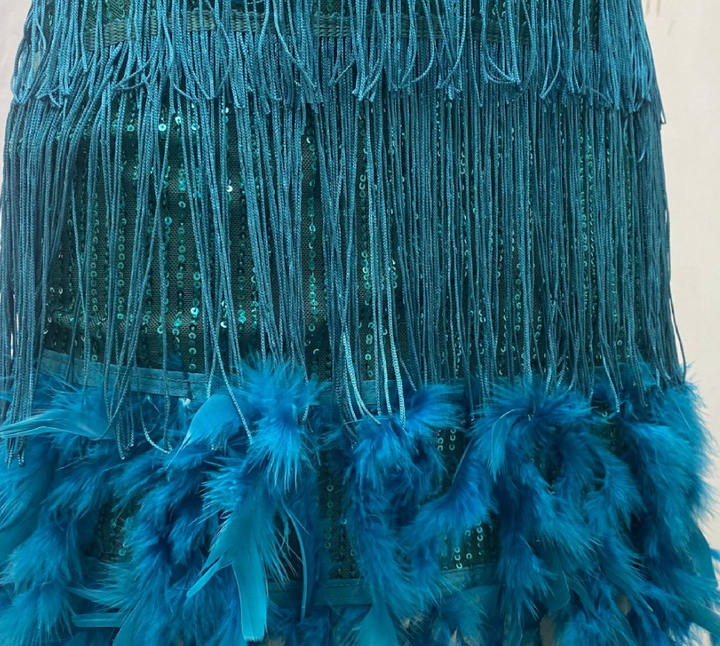 Drune | Party-Ready - Kleid mit Federtasseln und Pailletten