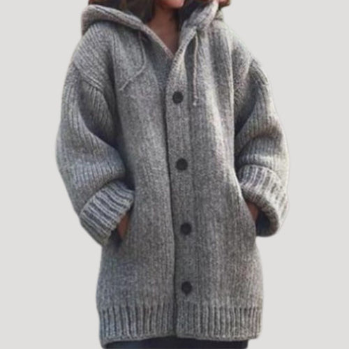 Drune | Damen grob gestrickter Wollwintermantel