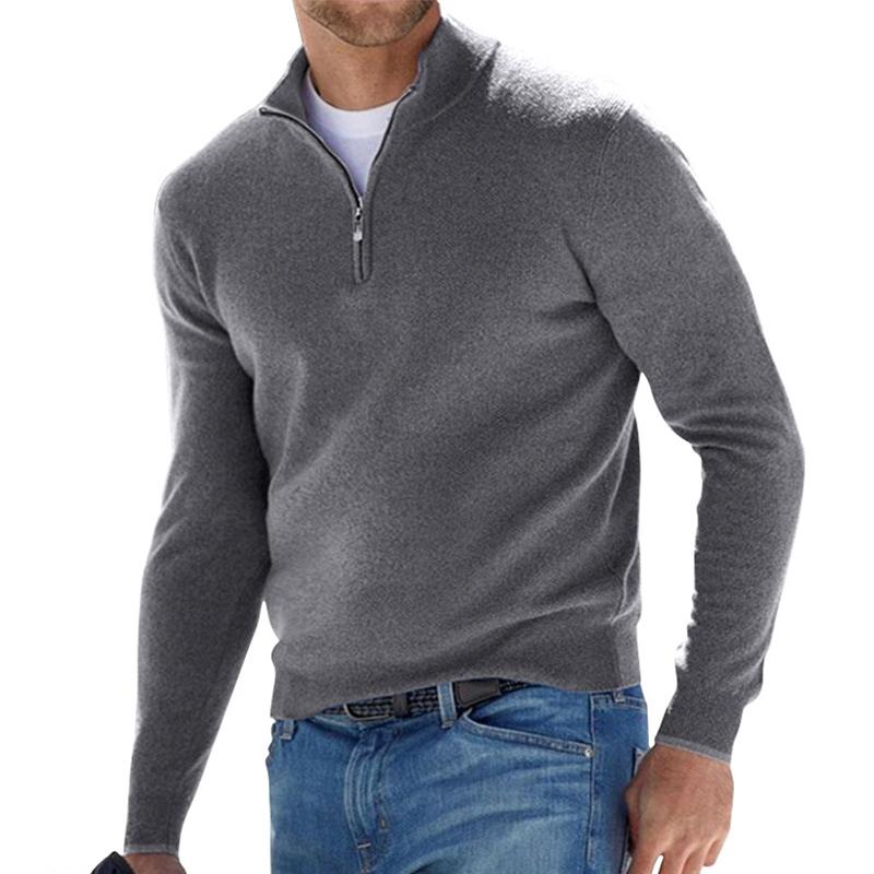 Drune | Klassischer Herren-Pullover mit Reißverschlusskragen