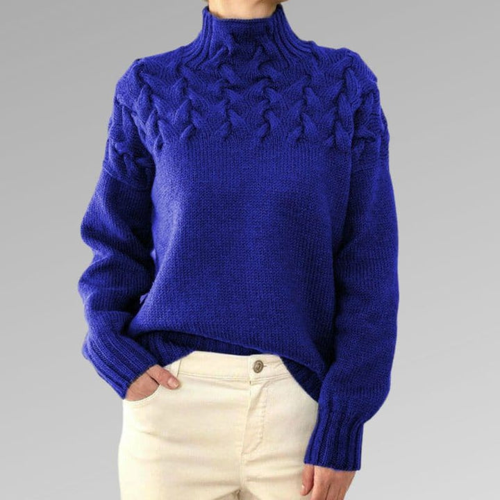Drune | Strickpullover Stehkragen Kabelstrickmuster Gerippten Bündchen