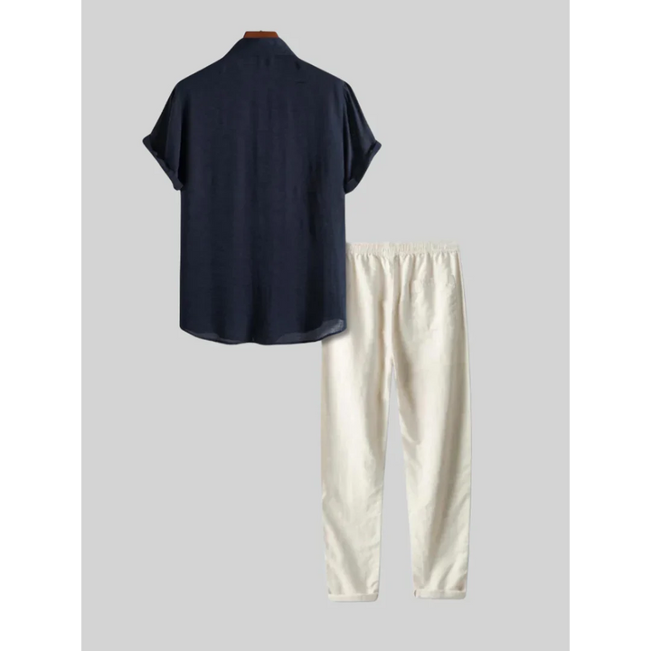Drune Linen Outfit Set - Lässige - Florenz bei Nacht