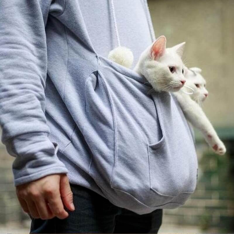 Drune | Hoodie - Pullover mit Kapuze - Katzentasche