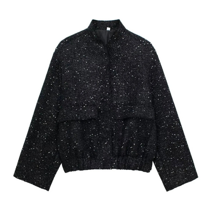 Drune | Damen Leichte Pailletten Kurze Jacke Stilvoll & Nett