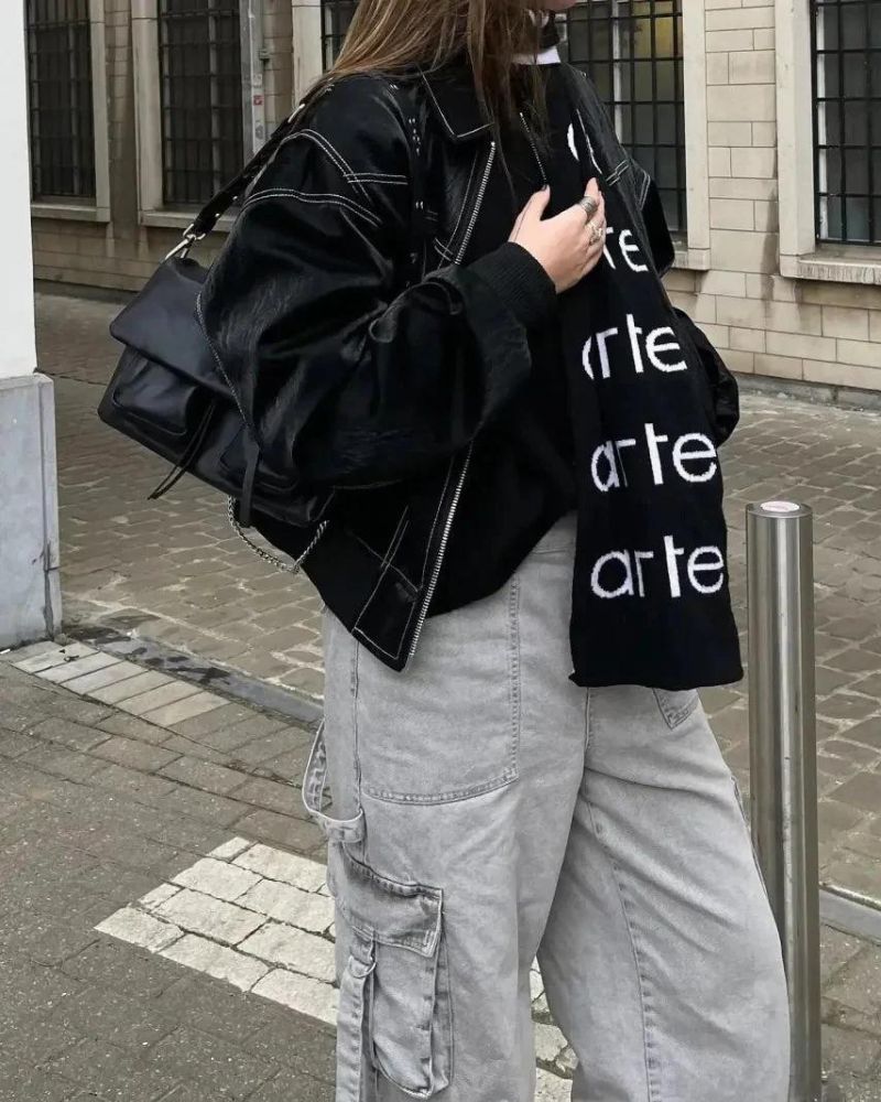 Drune | Chic Leder Bomberjacke für Frauen