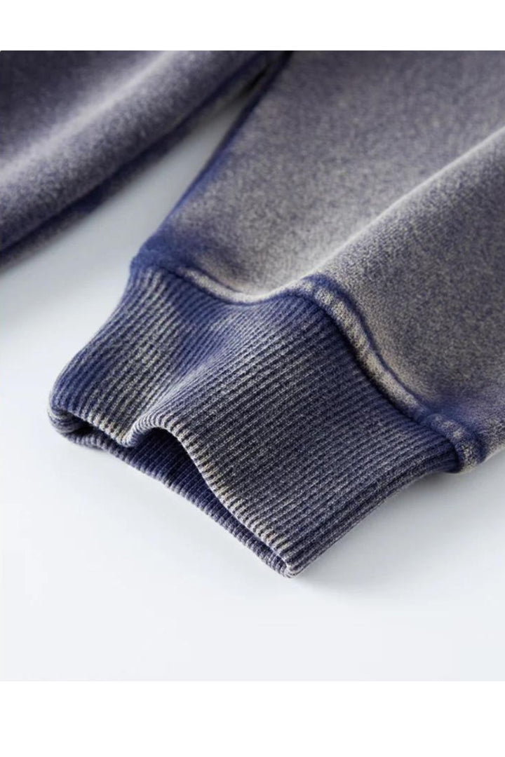 Drune | Kapuzenpullover Reißverschluss Gerippte Bündchen Bequem Und Warm