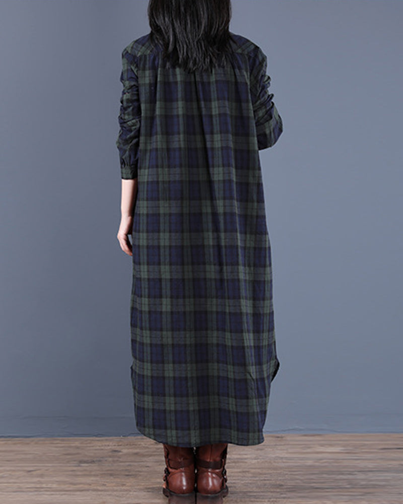 Drune | Langärmliges Karo-Hemdkleid