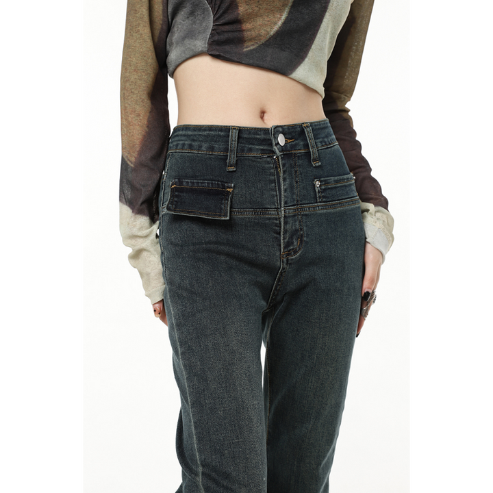 Drune | Schwarze Vintage-Jeans für Damen