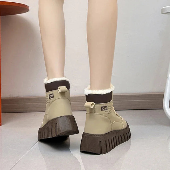 Drune | Damen High Top Dicksohlen Plus Fleece Martin Stiefel