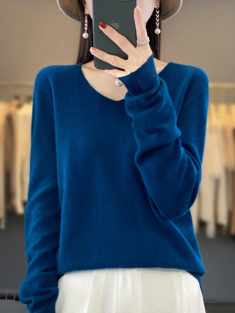 Drune | Cashmere Pullover Damen Eleganter V-ausschnitt, Weich & Komfortabel
