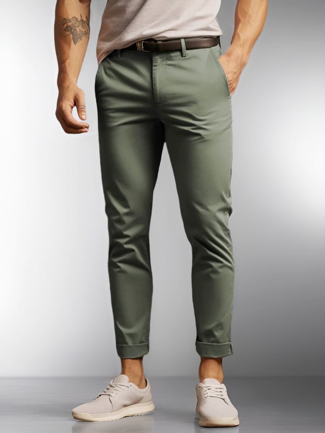 Drune | Hochwertige, Dehnbare Herren Chino Hose Aus Pflegeleichtem Baumwoll Mischgewebe