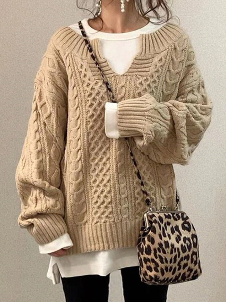 Drune Luxe Sweater | Bequemer warmer Oversized-Zopfpullover aus weichem Material